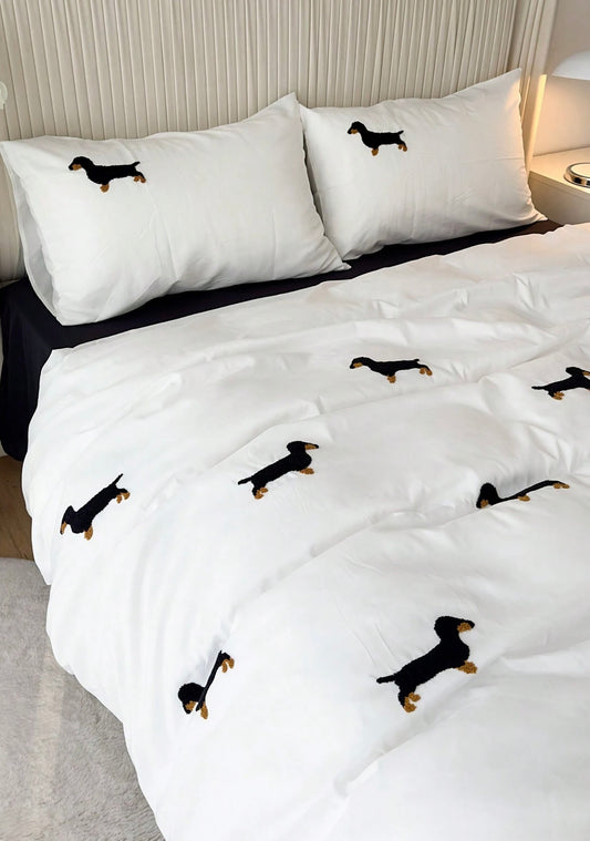 Embroidered Dachshund Duvet Set!