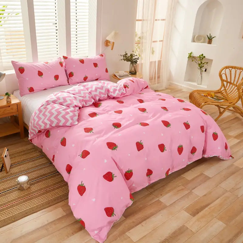 Strawberry Milkshake Duvet Cover Set